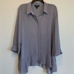 Simply Vera Striped Peplum Button Up Tunic Top